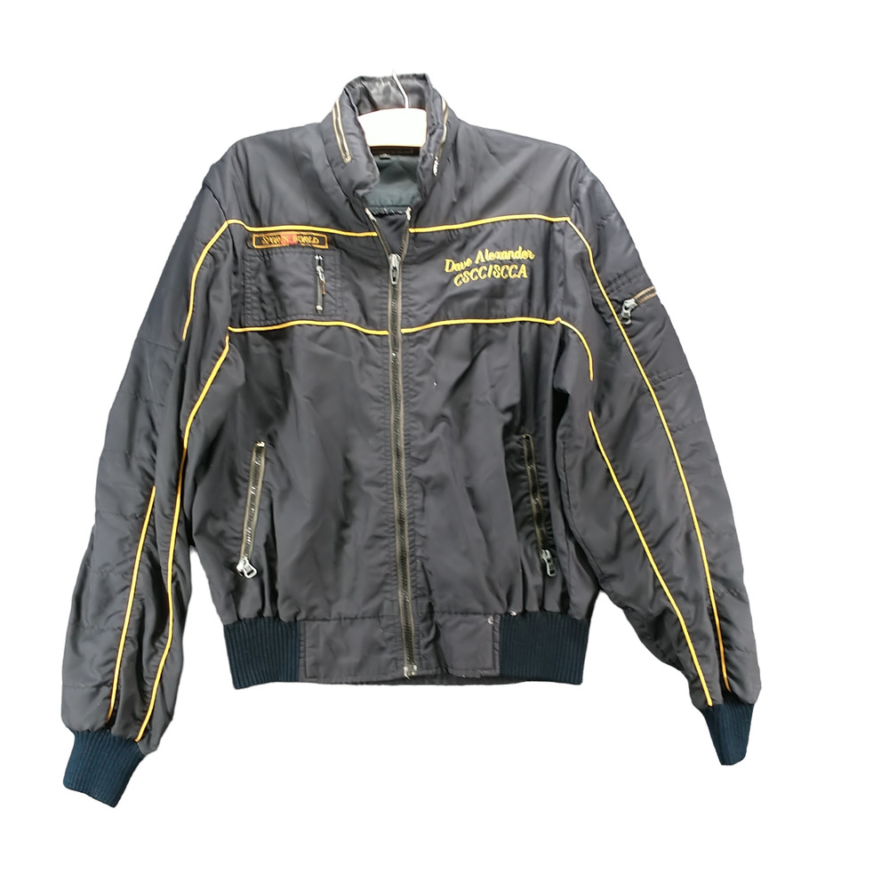 Sports World Men's Full Zip Jacket Black M David Alexander University Vintage